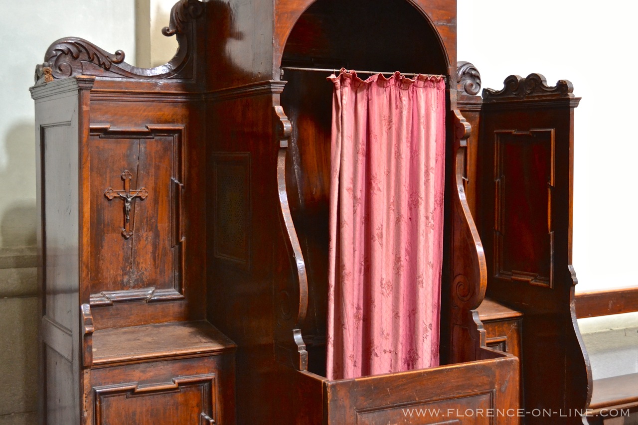 The confessional inside San Frediano in Cestello